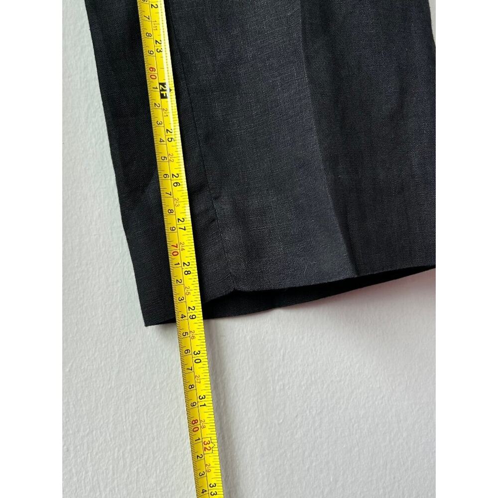 J.Crew Re-Imagined 100% Linen Wide Leg Cropped Pants Black XSP Petite - Picture 11 of 11
